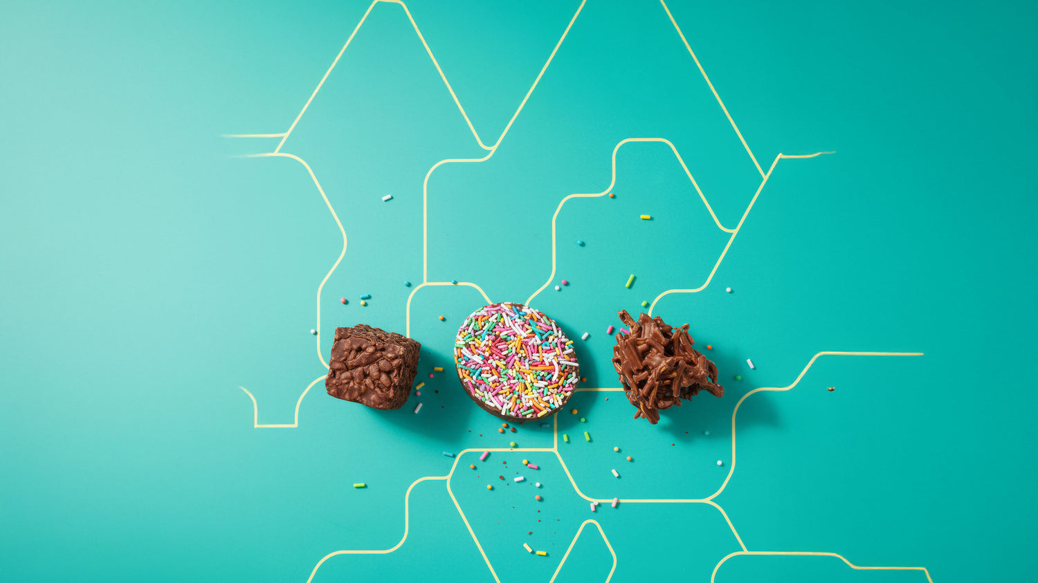A CHOC’D FULL Crackle, Freckle and Spider, showing the texture and character of the chocolate
